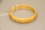 Cream Corn Carved Bakelite Bangle