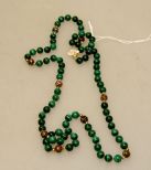 14K Gold Malachite Necklace 