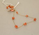14K Gold Branch Coral Necklace 