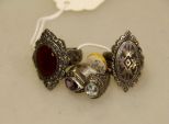 Three Sterling and Marcasite Rings 