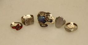 Five Sterling Silver Rings