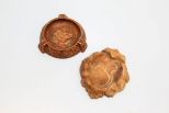 Two Carved Wood Ashtrays 