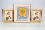 Two Prints of Roses & Sunflower Print 