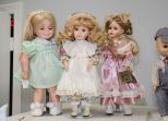 Three Vintage Dolls on Stands