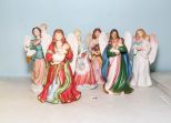 Five Homco Bisque Angels & One Lady Figurine