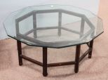 Large Glass Top Hexagon Coffee Table