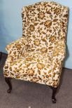 Mahogany Queen Anne Upholstered Arm Chair 