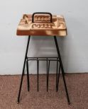Pottery Ashtray on Metal Magazine Holder