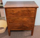 Walnut Three Drawer Chest