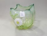 Flower Vaseline Glass Vase 