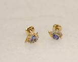 14K Gold and Tanzanite Earrings
