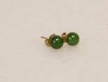 14K Gold and Jade Earrings