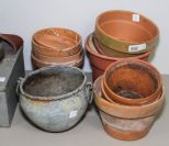 Various Clay & Plastic Flower Pots