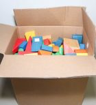 Box Lot of Painted Building Blocks
