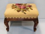 Footstool with Needlepoint