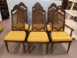 Set of Six Cane Back Chairs