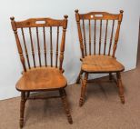 Two Maple Spindle Back Chairs