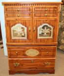 Modern Highboy with Mirrored Doors