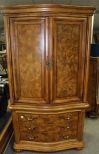 Oak Banded Inlaid Entertainment Chest