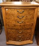 Oak Banded Inlaid Highboy Chest