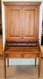 Walnut Secretary Desk with Bookcase Top