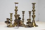 Group of Brass Candlesticks
