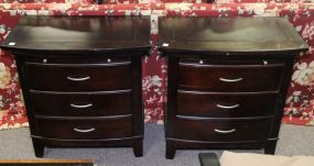 Pair of Mahogany Two Drawer Nightstands 