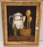Painting of Pot, Sarsaparilla Jar, Tobacco Jar & Spoons 