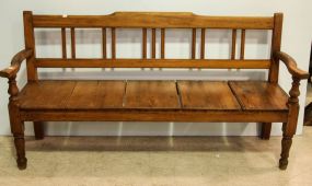 Primitive Pine Settee 