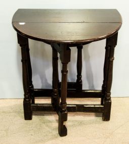 Carved Oak Drop Leaf Table