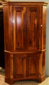 Handmade Cherry Two Piece Corner Cabinet