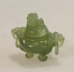Extremely Small Jade Covered Jar