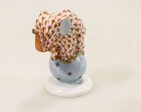 Herend Hand Painted Coral Fishnet Elephant