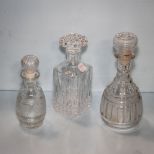 Three Glass Decanters 
