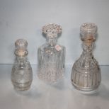 Three Glass Decanters