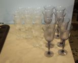 Group of Eight Glasses & Ten Matching Glasses