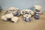 Various Blue Willow China Pieces