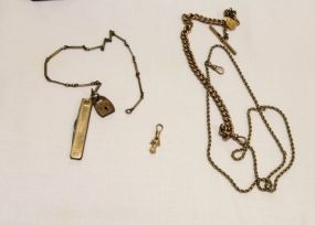 Group Lot of Antique Watch Fob Chains 