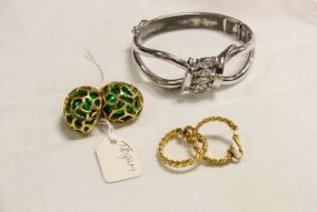 Trifari Jewelry Lot Bracelet and Earrings