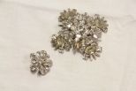 One Large White Rhinestone brooch with small pin