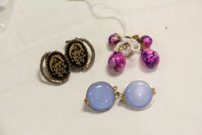 Three pairs of Costume Clip On Earrings