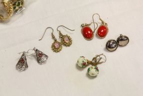 Five Pairs of Costume Pierced Earrings