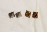 Pair of Sterling Silver Cuff Links and GF Tiger's Eye Cuff LInks