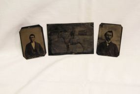 Three Tin Types one with Horse