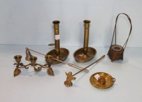 Brass Candlesticks & Snuffers 