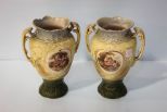 Pair of English Transfer Print Vases