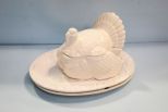 Covered Ceramic Turkey & Two Platters