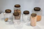 Six Glass Canisters 