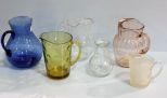 Six Various Glass Pitchers