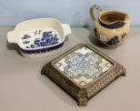 Stoneware Pitcher, Casserole & Tile Trivet